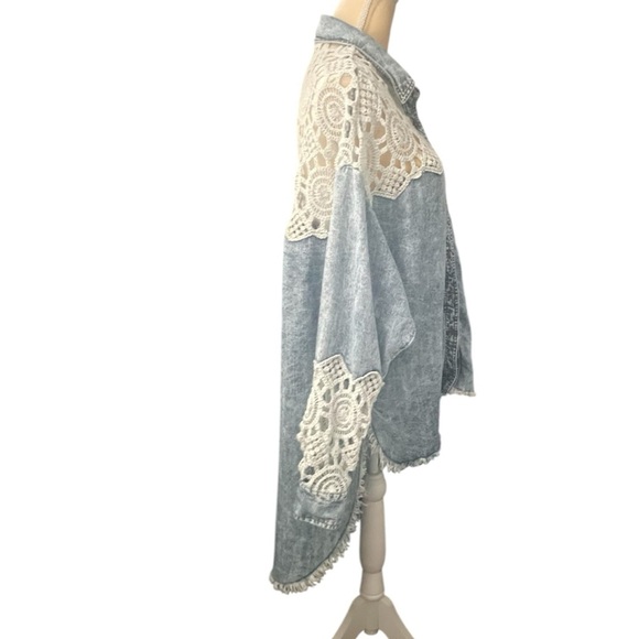 Oil & Hali Long Sleeve Shirt Women’s Button-Up Top, Casual, Raw Hem Sz XL - Picture 7 of 8